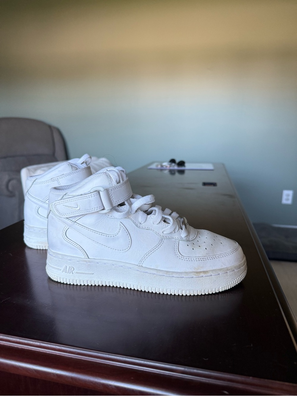 Nike Kids White High-Top Sneakers with Ankle Strap